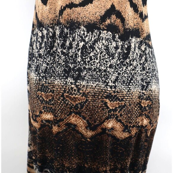 Animal Print Beaded Halter Maxi Dress Sexy Cross Back Design & Stretch Fabric - Picture 10 of 10